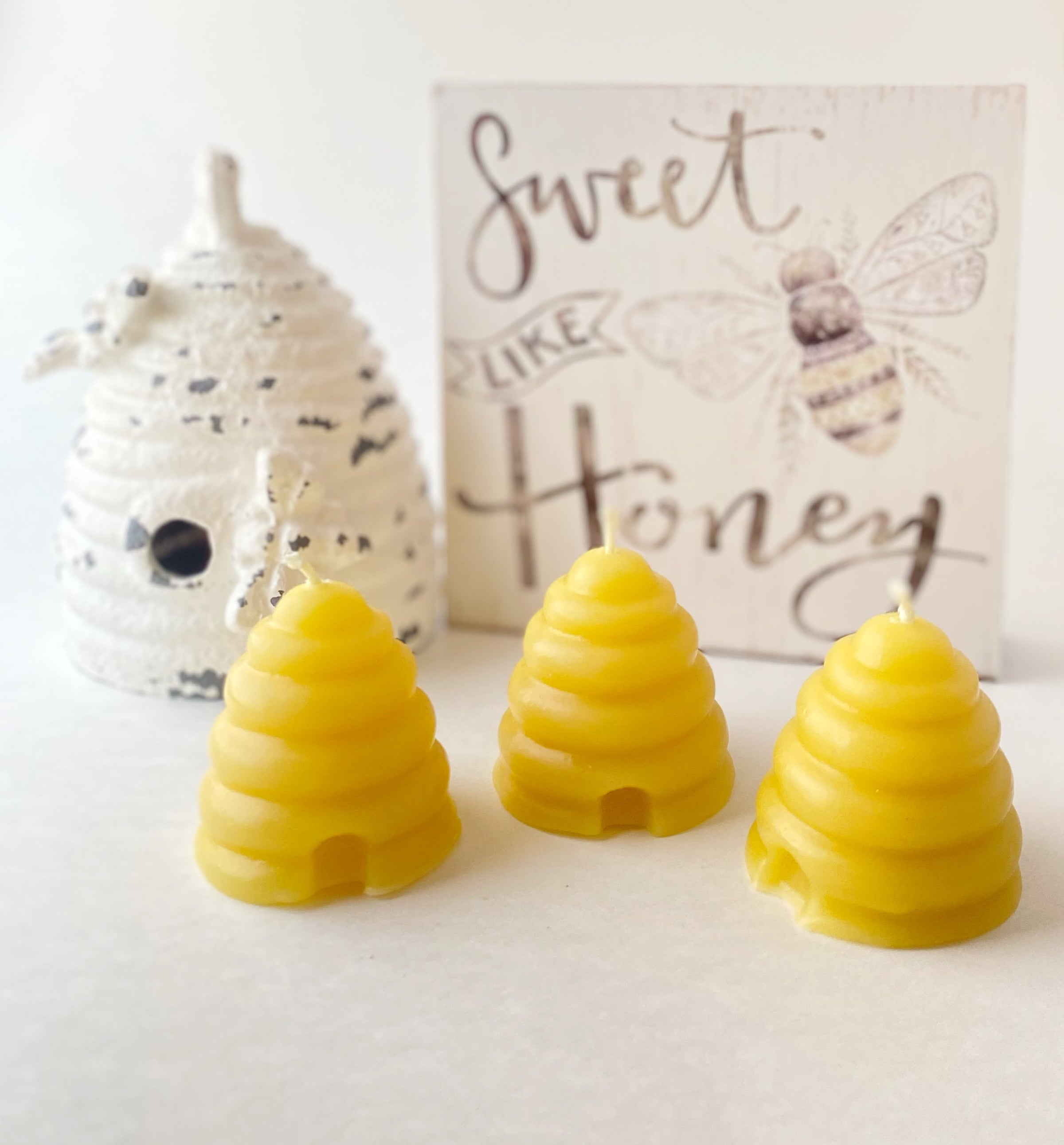  Honeybee Candle Gift Set / 100% Beeswax/Clean Burning